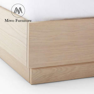 Appartement moderne avec chambre à coucher cadre de couleur noyer lit double hôtel king size panneau <span class=keywords><strong>latte</strong></span> chêne socle de la reine lit sans tête - Product Image 5