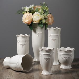 Vase en céramique émaillée de style classique européen, vase décoratif de style rétro, vase à fleurs pour la maison, le bureau ou un mariage - Product Image 5