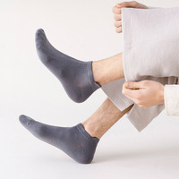 Chaussettes basses pour hommes en coton noir Jingwen OEM