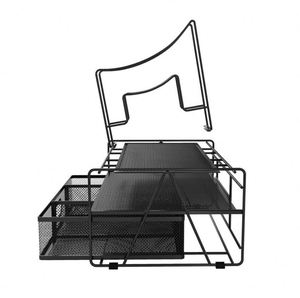 3 Tier Desktop <b>A4</b> Office Mesh Desk Tidy <b>File</b> Holder Paper Organiser Magazine Storage Filing Rack with Stationery Drawer - Product Image 5