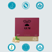 Base de gommes à mâcher OEM à base de plantes sans sucre pour une haleine fraîche avec vitamine B12 pour adultes - Aliment de santé naturel sans gluten