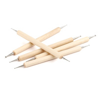 Ensemble d'outils de pointillage pour nail art à double extrémité avec manche en bois de 0,8 mm, comprenant 5 stylos professionnels pour la peinture de graffitis sur les ongles