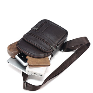 กระเป๋าคาดหน้าอกผู้ชายดูเจียงหนังแท้สำหรับเดินทางแบบลำลองใช้กลางแจ้ง - Product Image 4