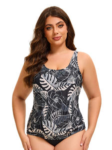 Vêtements de plage une pièce écologiques imprimés à motif solide pour femmes européennes et américaines, maillots de bain respirants de grande taille - Product Image 2