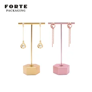 Forte Dropshipping Moderne Metalen Opknoping Oorbel Standaard Display Metalen Sieraden Oorbellen Houder Display Tafel Oorbellen Houder