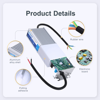 Controlador LED de Alta Calidad IP68 Resistente al Agua para Exteriores, Certificado CE, EMC, RoHS, UL, Comparado con Meanwell, Transformador MW 12v 24v CA CC 40w 60w 50w