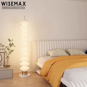 WISEMAX dekorasi furnitur desain Retro, lampu lantai bentuk labu dengan bingkai logam untuk ruang tamu kamar tidur