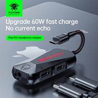 Adaptateur 3-en-1 Plextone GS1 Pad Pro : Chargeur + Prise casque USB-C vers 3,5 mm + Prise casque audio haute résolution avec charge rapide PD