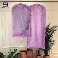 Ensemble de housses de vêtements portables, anti-poussière et imperméables, pour costumes et robes, en polyester violet