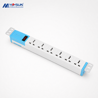 Multiprise de cabinet au design épuré, 6 prises multi-standards, type rack PDU, pour la mise en place dans les salles de serveurs des startups mondiales