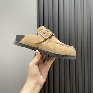 รองเท้ามูลเลอร์หนังแฟชั่นขายส่งจากโรงงานสำหรับผู้หญิง รองเท้าสวมแบบสลิปออน พื้นหนา หัวรองเท้าจีบ - Product Image 2