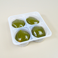 Barquette en plastique jetable de qualité alimentaire à 4 cavités rectangulaires pour mochi, crème glacée et biscuits, emballage blister anti-gel