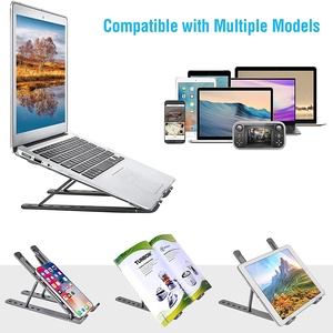 <strong>Factory</strong> Wholesales Foldable Metal Adjustable Portable ABS Plastic Aluminum Ergonomic <strong>Laptop</strong> Notebook Holder <strong>Stand</strong>