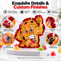 Sachets Mylar découpés en forme de dessin animé, personnalisés, imprimés, avec fermeture éclair, pour emballage de bonbons, cadeaux et snacks