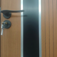 Porte en bois ignifugée certifiée UL avec bande en métal noir, options 20/60 minutes pour hôtel et appartement