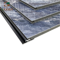 Décoration intérieure en usine sans formaldéhyde Feuille de marbre PVC Impression 3D Panneau mural alternatif en marbre Panneau mural 3d