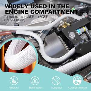 Funda de cable trenzado blanco de 6,6 pies y 2/3 pulgadas Protector de cable flexible de nailon y PE para computadora y automotriz - Product Image 3