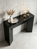 Console d'entrée minimaliste moderne en acier noir, table multifonctionnelle de luxe léger pour hôtel, couloir, villa, maison