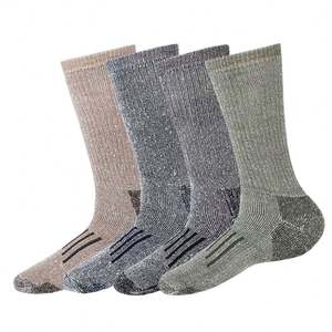 Calcetines de lana <span class=keywords><strong>merino</strong></span> gruesos térmicos personalizados para hombre y mujer, ideales para senderismo, esquí, deportes de invierno y trabajo. - Product Image 1