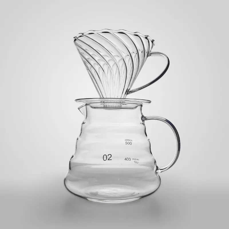 Dernier produit serveur de café haute cafetière en verre borosilicaté cafetière de luxe dans le ménage