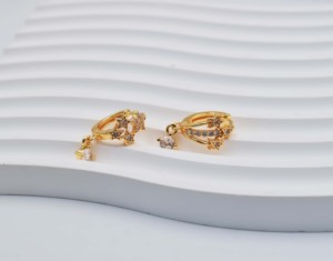 Tendencia 2024 Joyería de Moda de Diseñador Aretes con Piedra de Nacimiento Oro Macizo de 14k con Diamantes de Laboratorio - Product Image 6