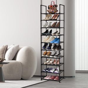 Metal Frame 10-tier <b>Shoe</b> Rack <b>Space</b>-<b>Saving</b> <b>Shoe</b> <b>Storage</b> Organizer Non-Woven Fabric Stackable <b>Shoe</b> Shelf - Product Image 3