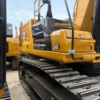 Grande pelle hydraulique d'occasion 45 tonnes 2023, excavatrice sur chenilles Cat345 d'occasion avec moteur, pompe et unité PLC