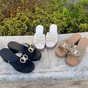 Nuevas Sandalias de Tacón Alto para Mujer, Diseño Artesanal con Punta Cuadrada y Tacón Grueso, Tallas Grandes, Calzado para Exteriores, Venta al Por Mayor para Comercio Exterior - Product Image 5