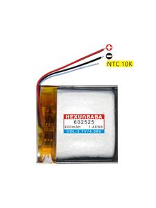 3,7 V 400mAh 3 cables 602525 10K NTC batería de iones de litio de polímero para TWS grabadora Smartband MP3 reloj inteligente T037 - Product Image 2