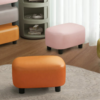 Banc en cuir moderne pour petit espace domestique, tabouret de canapé couleur bonbon, ottoman bas et doux pour adulte, pour salon et changement de chaussures