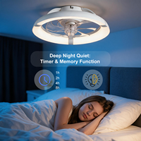 Kipas Angin Plafon 20 Inch untuk Kamar Tidur dan Ruang Tamu dengan Lampu, 7 Baling-Baling, Dapat Diredupkan, LED 30W, Kontrol Remote & Aplikasi, Kontrol Dinding, OEM ODM Custom