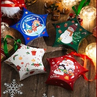 Weihnachten Neujahr Recycelte Materialien Stempeln Pyramide Form Ordner Geschenk box Keks riegel Candy Ivory Board Kunden spezifische Größen
