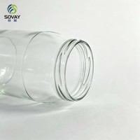 Stoples Kaca Bulat Besar 850ml Transparan dengan Tutup Ulir untuk Pengalengan Rumahan, Fermentasi, dan Kemasan Makanan Komersial