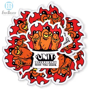 Custom Gestanst Afdrukken Vinyl Stickers, Zelfklevend Label Bedrijfslogo Ontwerp Cartoon Waterdichte Pvc Stickers