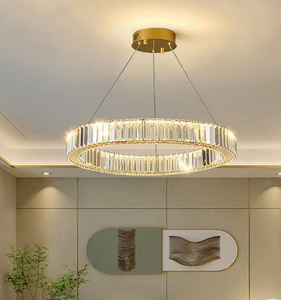 Lampadario a Sospensione LED in Cristallo, Plafoniera in Acciaio con Telecomando, Alimentazione AC <span class=keywords><strong>per</strong></span> Interni - Product Image 6