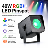 SpotLite 40 40W RGBW COB LED Pinspot Light avec DMX sans fil et télécommande pour scène, DJ, mariage