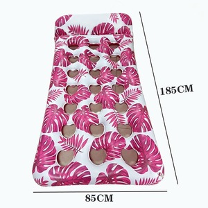 Punto de fábrica Inflable Agua Corazón Fila flotante PVC Adulto Piscina Hamaca Copa Agujero Respaldo Silla de salón Cama flotante - Product Image 3