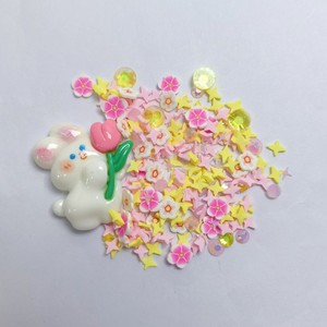 Tranches de pâte polymère en forme de fleur, étoile et lapin, mélange de paillettes pour l'art de la résine, le slime, les ongles et la décoration artisanale DIY (vente en gros) - Product Image 1