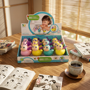 Jouet à remonter en plastique en forme d'abeille sauteuse, insecte de dessin animé, jouet coulissant et marcheur pour les enfants de 2 à 4 ans, cadeau promotionnel - Product Image 4