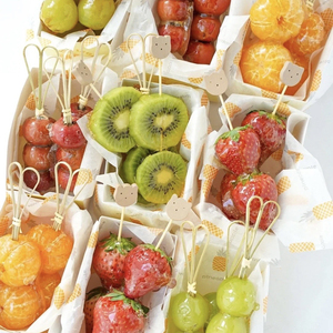 Màu xanh lá cây 5.91inch kéo xâu chuỗi hình trái tim Kẹo gậy mía, cocktail bên dấu hiệu gậy, trái cây trang trí gậy - Product Image 1