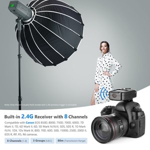 Flash studio <span class=keywords><strong>Neewer</strong></span> Vision5 400W <span class=keywords><strong>TTL</strong></span> 2.4G HSS avec batterie au lithium (jusqu'à 500 éclairs pleine puissance) – Conception allemande, monture Bowens - Product Image 4