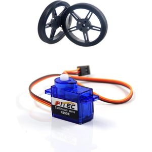 Micro-moteur à rotation continue Feetech Fs90r avec roue à pneu RC pour Arduino Microbit, lot de 4 - Product Image 2