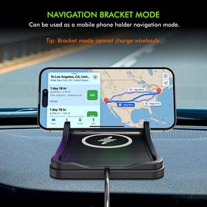 무선 전화 미끄럼 방지 충전기 15W 빠른 안전 모드 다기능 무선 전화 충전기 탐색 브래킷이있는 휴대 전화 - Product Image 6