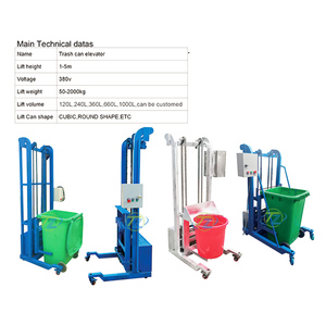 Thủy lực dọc thang máy vận chuyển Thùng rác bin nâng lên hoist với động cơ chất thải thực phẩm disposer Xe đẩy thang máy - Product Image 2