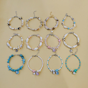 Pulseras de abalorios de entrenador de concha natural, joyería de verano para niñas, pulseras elegantes de playa de surfista, pulsera de piedra de perla de estrella de mar para mujer - Product Image 2