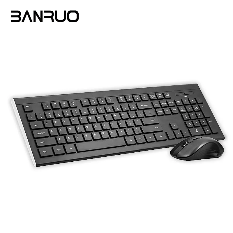 Coiso grosir Logo kustom Keyboard komputer kantor kualitas tahan lama Keyboard nirkabel ergonomis pabrik dan mouse untuk PC