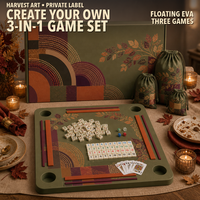Tapis de jeu flottant Friendsgiving en mousse EVA pour Mahjong américain, Rummy et cartes imperméables