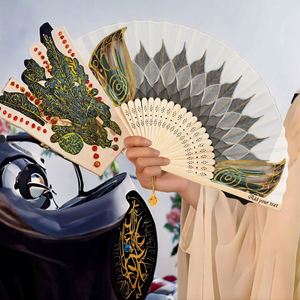 Elegant Portable Bamboo <b>Handheld</b> <b>Fans</b> Painted Bridesmaids Wedding Ceremonies Custom Printed Halloween Christmas Home Decoration - Product Image 3