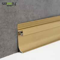 Plinthe LED en aluminium moderne décorative pour hôtel, profilé de finition pour carrelage mural et de sol, avec éclairage intégré