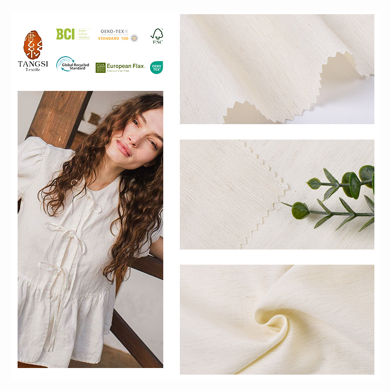 Eco-Friendly OEKO-TEX Certified Lightweight Dyed Rayon/Nylon Woven Fabric Plain for Girls Dresses Shirts T-shirts Skirts